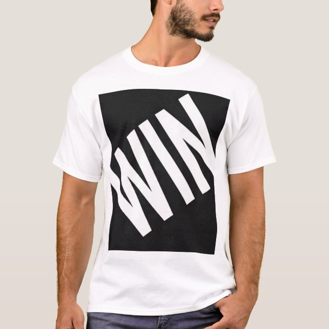 Camiseta de tipografía diagonal pesada WIN | Bold  (Anverso)