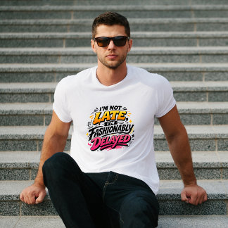 Camiseta de tipografía divertida con retraso elega