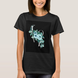 Camiseta de tipografía floral de rosa de amor.