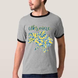 Camiseta de tipografía folclórica y ucraniana