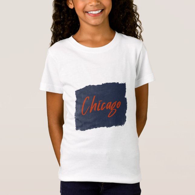 Camiseta de tipografía manuscrita de Chicago (Anverso)