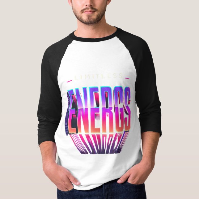 Camiseta de tipografía negrita con degradado "E il (Anverso)