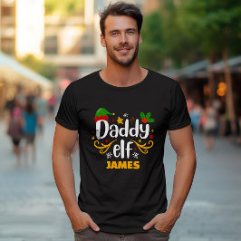 Camiseta de tipografía Papá Elfo Diversión Familia