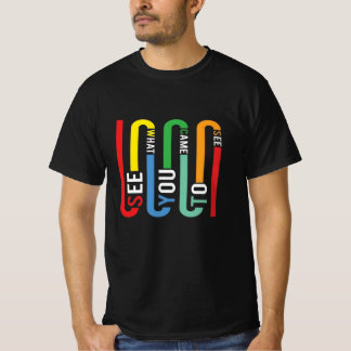 Camiseta de tipografía retro arcoíris, camiseta ne