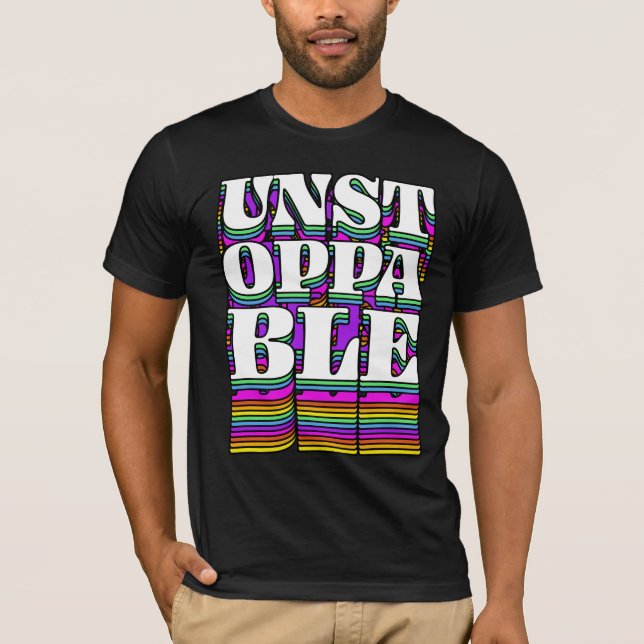Camiseta de tipografía retro implacable – Motivaci (Anverso)