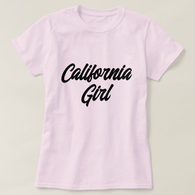 Camiseta de tipografía rosa chica de California pa (Diseño del anverso)