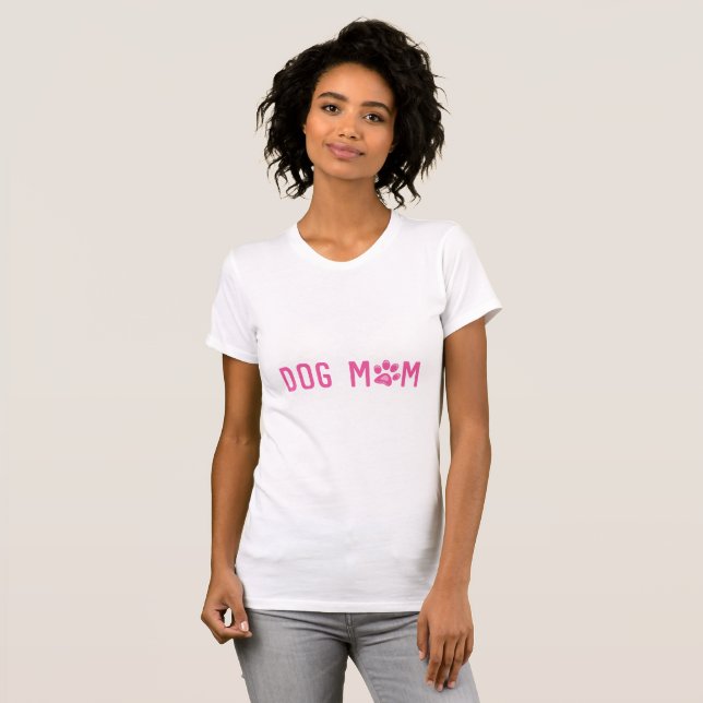 Camiseta de tipografía rosa para mamá de perro (Anverso completo)