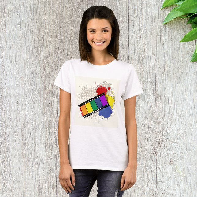 Camiseta de tira de película colorida para mujeres (Subido por el creador)
