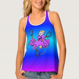 Camiseta De Tirantes Blue Neon Light Funny Tennis Octopus Tank Top
