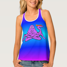 Camiseta De Tirantes Blue Neon Light Yoga Octopus Namaste Tank Top