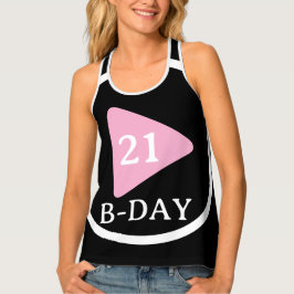 Camiseta De Tirantes botón de juego de cumpleaños