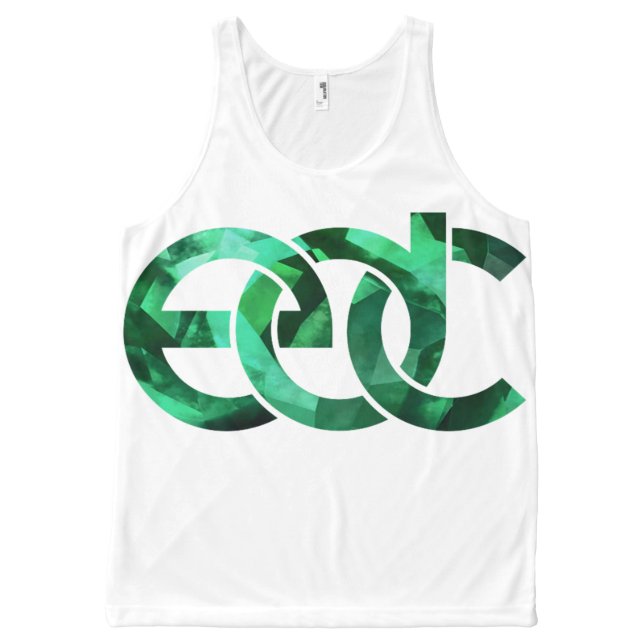 Camiseta De Tirantes Con Estampado Integral EDM esmeralda/blanco (Anverso)