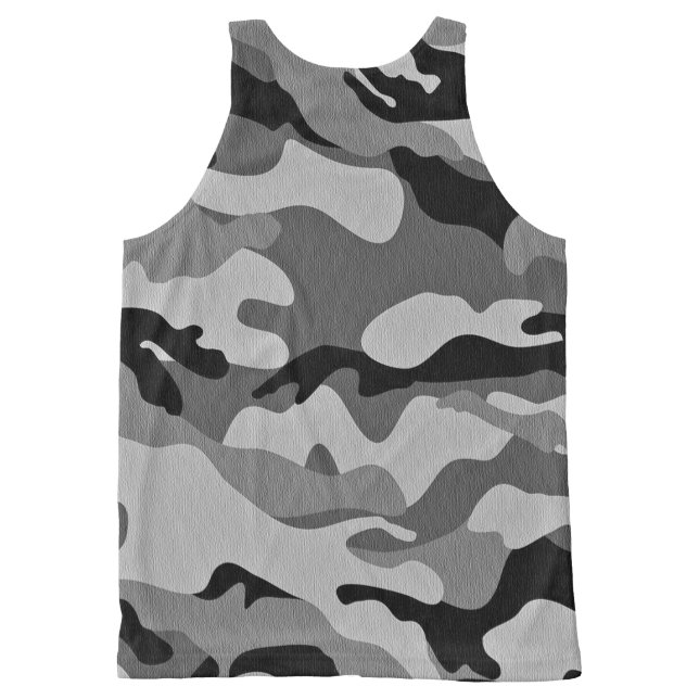 Camiseta De Tirantes Con Estampado Integral Gris de camuflaje (Reverso)