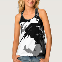 Camiseta De Tirantes Distorsión en blanco y negro