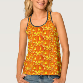 Camiseta De Tirantes Espectacular patrón de calabazas haloween