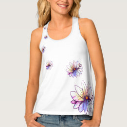 Camiseta De Tirantes Flor de Loto Splatter Blown