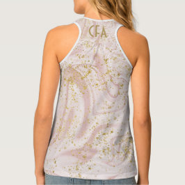 Camiseta De Tirantes Mármol giratorio rosa y blanco con monograma y bri