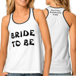 Camiseta De Tirantes Novia De Bachillerato Negra Y Blanca A Ser Nombre<br><div class="desc">Una novia blanca y negra clásica para ser camiseta para tu fiesta de soltera. Para cambiar el nombre o borrar el texto,  haga clic en el botón de personalización. Recuerde editar ambos lados.</div>