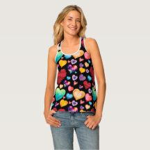 Patrón de corazones negros