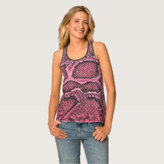 Camiseta De Tirantes Patrón de escala de serpiente rosa