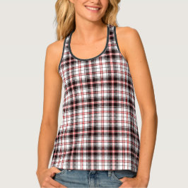 Camiseta De Tirantes Patrón rojo y negro de plaquetas de tartán