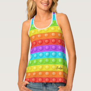 Camiseta De Tirantes Pop-it con tu nombre colorido deporte activo