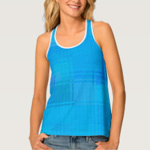 Racerback de las mujeres de Blue Plaid