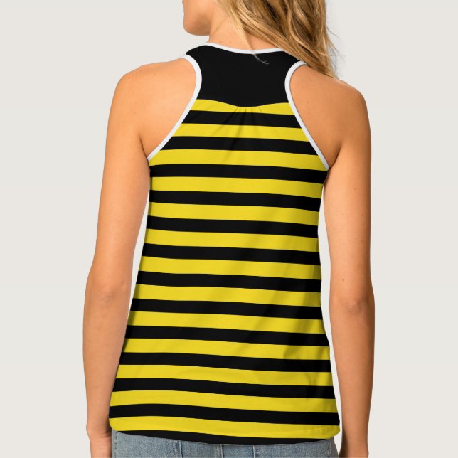 Camiseta De Tirantes Rayas negras y amarillas estropajo de abeja