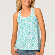 Tank femenino de patrón azul y blanco
