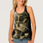 Camiseta De Tirantes Vincent van Gogh - Calavera con cigarrillo en llam<br><div class="desc">Cabeza de un Skeleton con un cigarrillo en llamas / Calavera con cigarrillo en llamas / Crane de squelette fumant une cigarrillo - Vincent van Gogh,  1885</div>