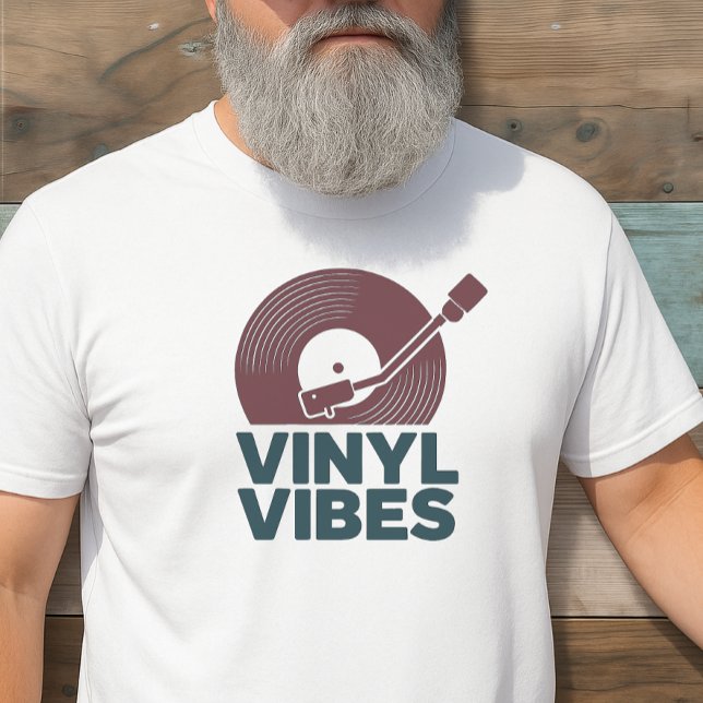 CAMISETA DE TOCADISCOS DE ASPECTO VINTAGE 'VINYL V (Subido por el creador)