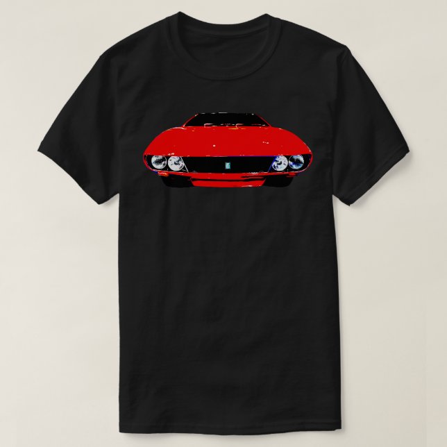 Camiseta De Tomaso Mangusta 1960 clásico italiano rojo (Diseño del anverso)