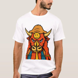 Camiseta de toro guerrero de dibujos animados lind