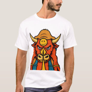 Camiseta de toro guerrero de dibujos animados lind