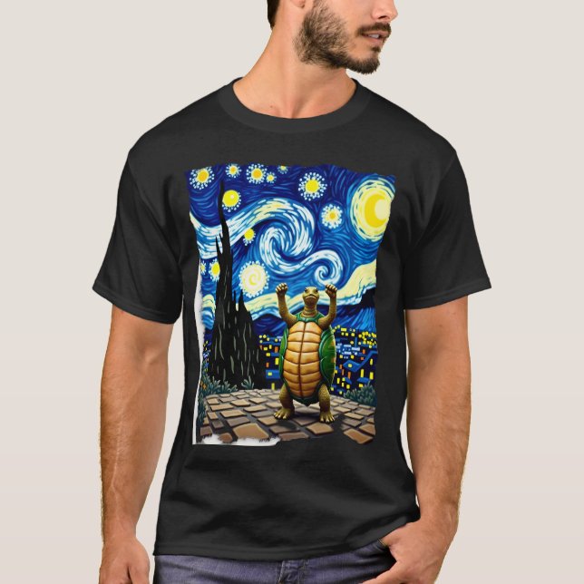 Camiseta de Tortuga Artística Tortuga de Noche Est (Anverso)