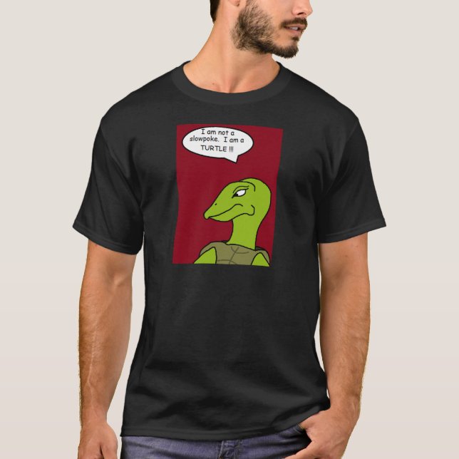Camiseta De Tortuga De Lenta (Fondo Rojo) (Anverso)