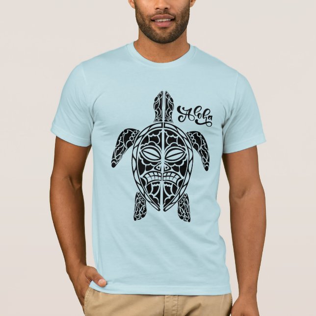 Camiseta de tortuga hawaiana masculina (Anverso)