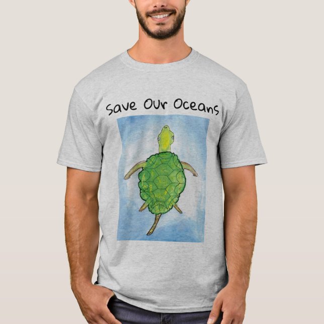 camiseta de tortuga masculina (Anverso)