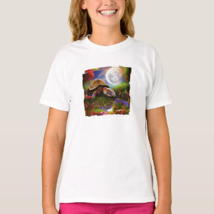 Camiseta de tortuga y luna de fantasía