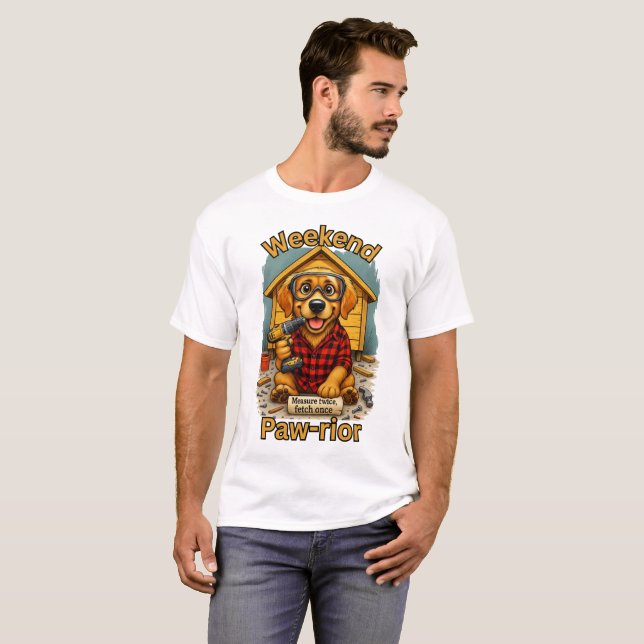 Camiseta de trabajo divertida para perros Weekend  (Anverso completo)