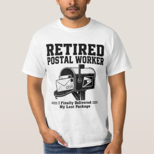 Camiseta de trabajo postal retirada — Finalmente e