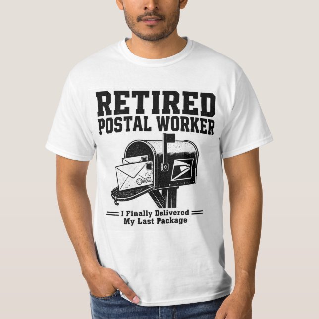 Camiseta de trabajo postal retirada — Finalmente e (Anverso)
