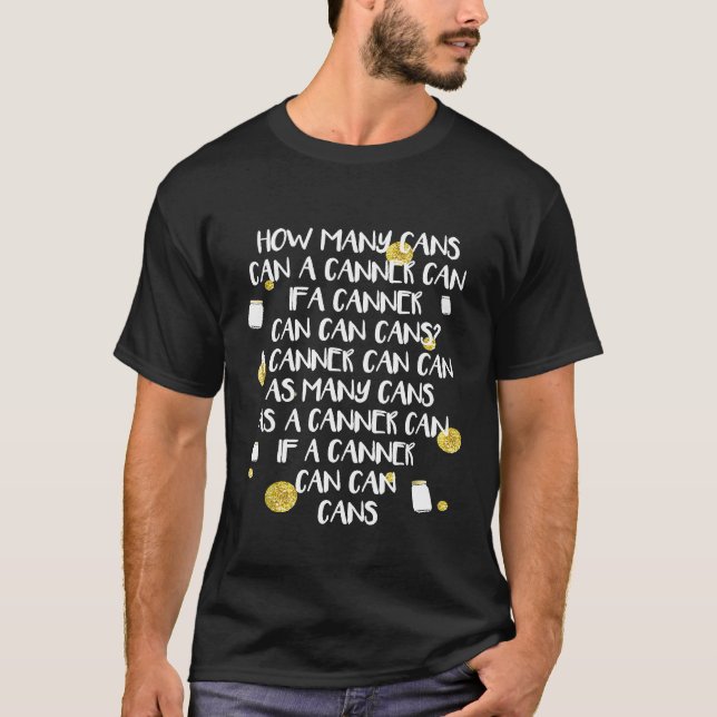 Camiseta de trabalenguas de enlatado Cuántas latas (Anverso)