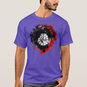 Camiseta de Trash polka style raven y clock WHITE EDITION