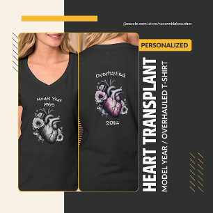 Camiseta de trasplante de corazón revisado/año del