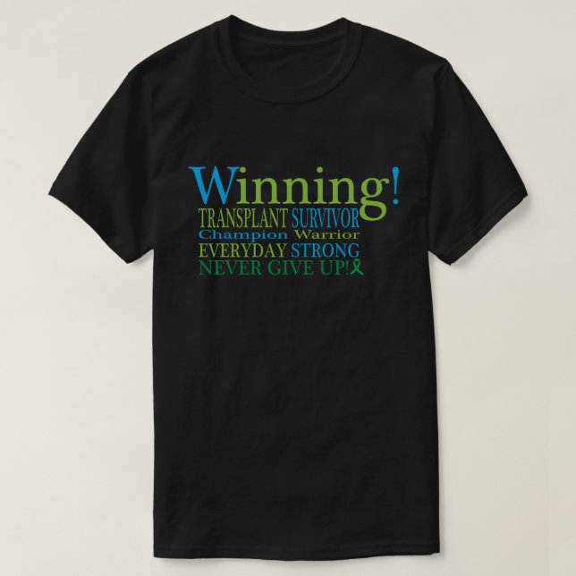 Camiseta de trasplante ganador (Diseño del anverso)