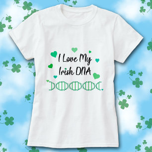 Camiseta de trébol de ADN irlandés que amo