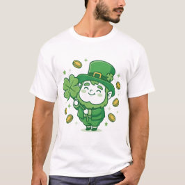 Camiseta de trébol de la suerte de duende lindo