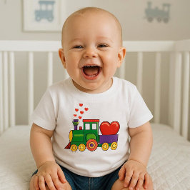 Camiseta de tren del Día de San Valentín para bebé
