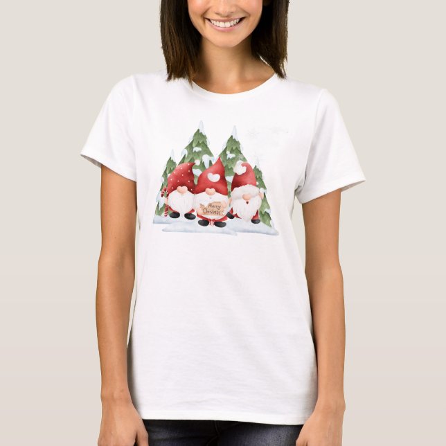 Camiseta de tres Navidades Gnome (Anverso)